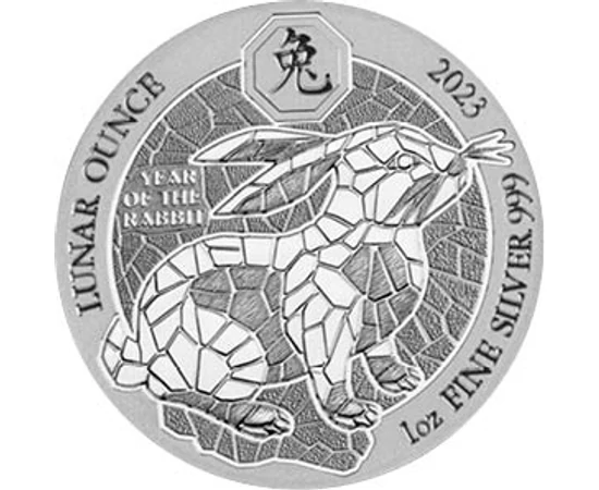 50 frank, Nyúl ábrázolás, , Ag 999, 31,1 g, Ruanda, 2023