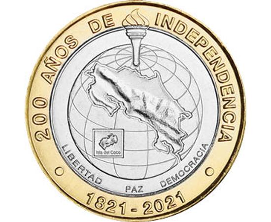 500 colon, Ország térkép, , Ni-Brass, CuNi, 10,45 g, Costa Rica, 2021