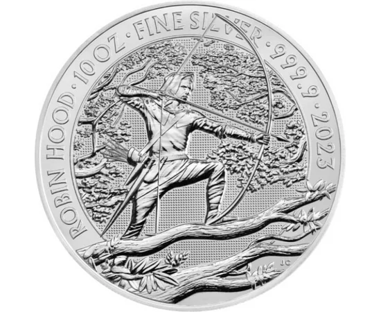 10 font, Robin Hood, , színsúly, Ag 9999, 311 g, Nagy-Britannia, 2023