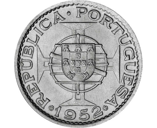 20 escudo, Címer, , Ag 720, 10 g, Angola, 1952-1955