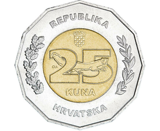 25 kuna, Címer, , nyest, CuNi, 12,75 g, Horvátország, 2020