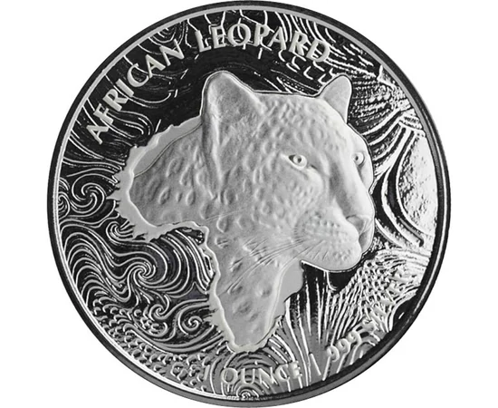 5 cedi, Leopárd, Afrika, Ag 999, 31,1 g, Ghána, 2019