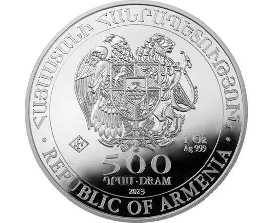 500 dram Címer   Ag 999 311 g Örményország 2023