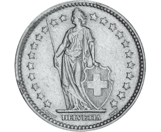  2 frank, ezüst, Svájc, Svájc