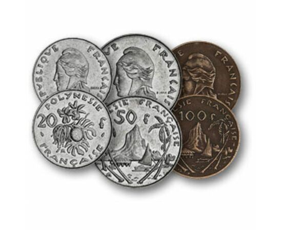 1, 2, 5, 10, 20, 50, 100 frank, , 0, 0, Francia Polinézia, 1972-2005