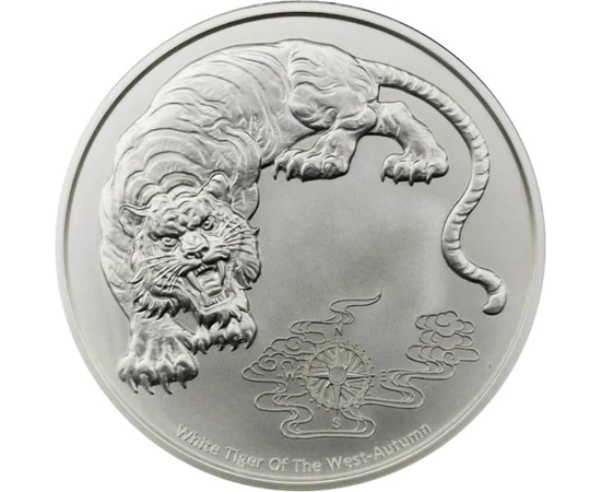 2 dollár, Nyugati fehér tigris, Ag 999, 31,1 g, Samoa, 2023