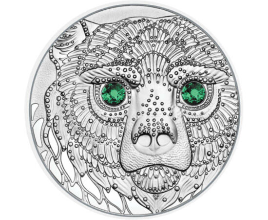 20 euró, Medve, Swarovski kristály szemekkel, Ag 925, 19,18 g, Ausztria, 2023