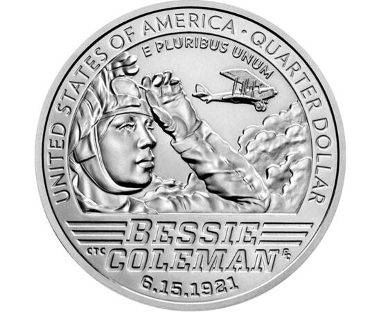 25 cent, Bessie Coleman, névérétk, CuNi, 5,67 g, USA, 2023