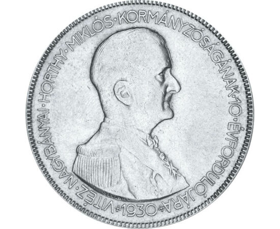  5 pengő, Horthy, 1930, ezüst, Magyar Királyság