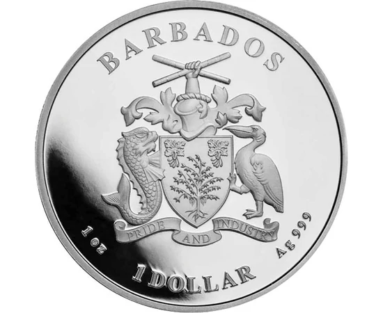 1 dollár Címer  Ag 999 311 g Barbados 2023