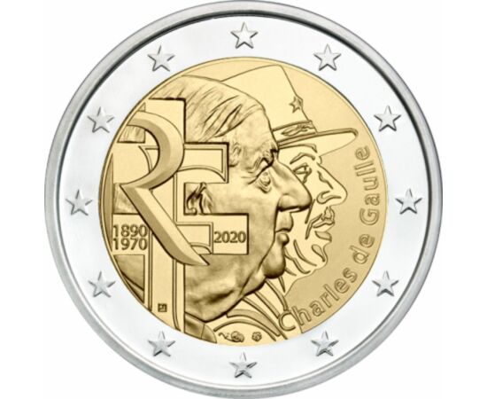  2 euró, Charles de Gaulle, 2020, Franciaország