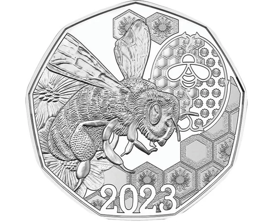 5 euró, Méh ábrázolás, , Ag 925, 7,78 g, Ausztria, 2023
