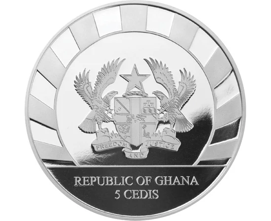 GHA/ 5 cedi Rénszarvas Ag2022 Ghána