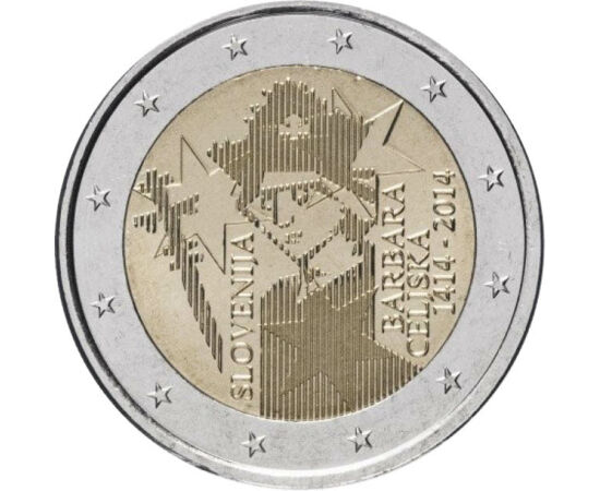  2 euró,Cillei Borbála királyné,2014, Szlovénia