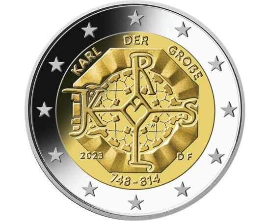 2 euró, Nagy Károly monogramja, , CuNi, 8,5 g, Németország, 2023