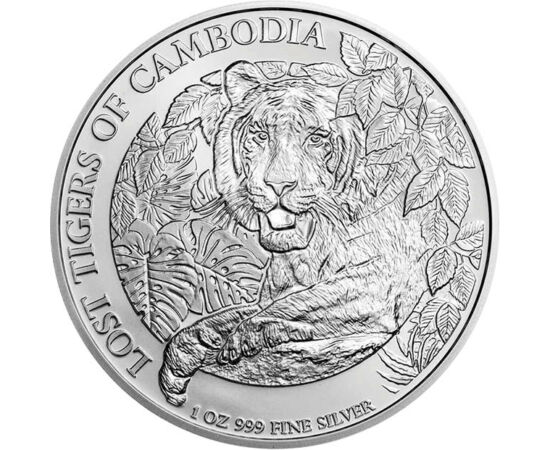 3000 riel, Tigris ábrázolás, Ag 999, 31,1 g, Kambodzsa, 2023