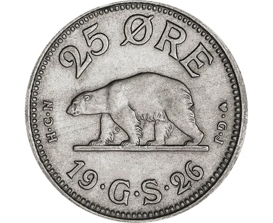 GRL/ 25 öre, Ursul polar, 1926, Grönland