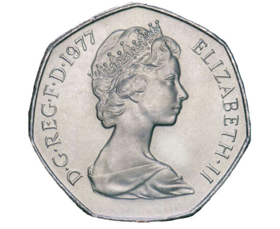 50 penny, Britannia, , CuNi, 13,5 g, Nagy-Britannia, 1969-1981