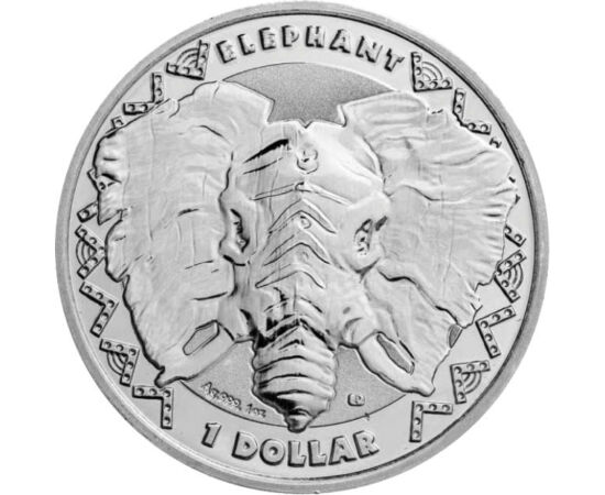 1 dollár, Elefánt ábrázolás, , Ag 999, 31,1 g, Sierra Leone, 2023