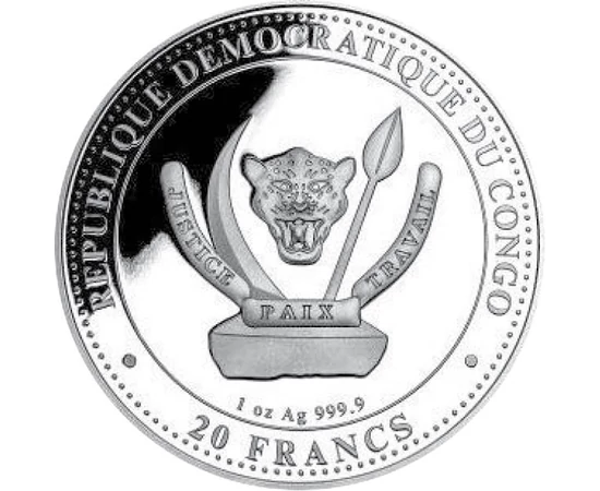 20 frank Címer  Ag 9999 311 g Kongó 2023