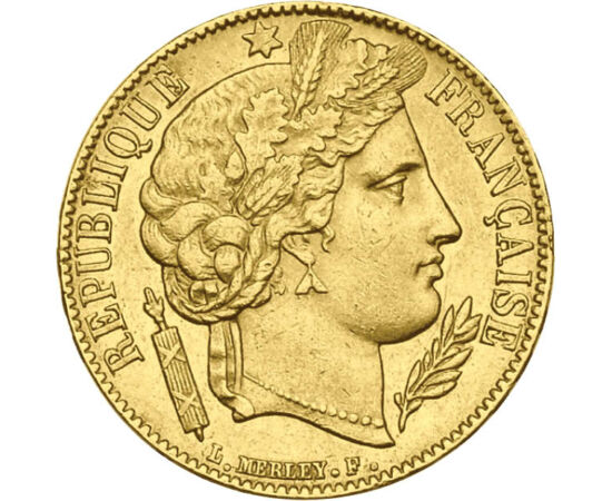  20 frank, Ceres, 1849-1851, arany, Franciaország