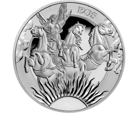 1 font, Éosz fogaton, nap ábrázolás, Ag 999, 31,1 g, Szent Ilona, 2023