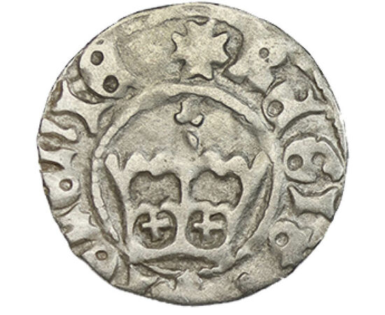 1/2 grosz, Korona, írás, Ag 500, 0,9 g, Lengyelország, 1492-1501