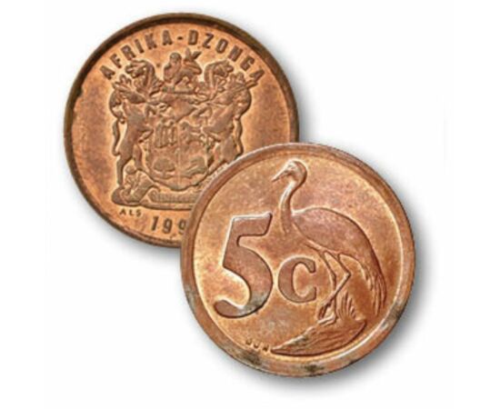 1, 2, 5 cent, , 0, 0, Dél-afrikai Köztársaság, 1990-2000