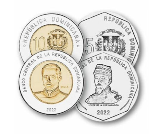1, 5, 10, 25 peso, , 0, 0, Dominikai Köztársaság, 2022