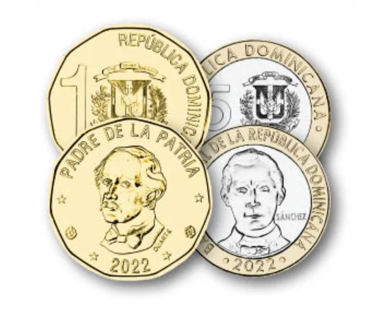1 5 10 25 peso  0 0 Dominikai Köztársaság 2022
