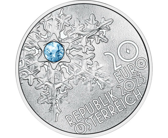 20 euró, Hókristály, , , Ag 925, 20,74 g, Ausztria, 2023