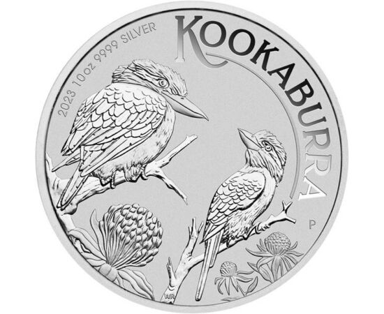 10 dollár, Kookaburra ábrázolás, színsúly, , Ag 9999, 311 g, Ausztrália, 2023