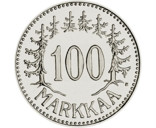 100 márka, Névérték, Ag 500, 5,2 g, Finnország, 1956-1960