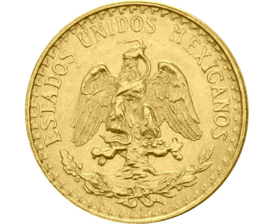  2 peso, Címer, arany, 1919-1948, Mexikó