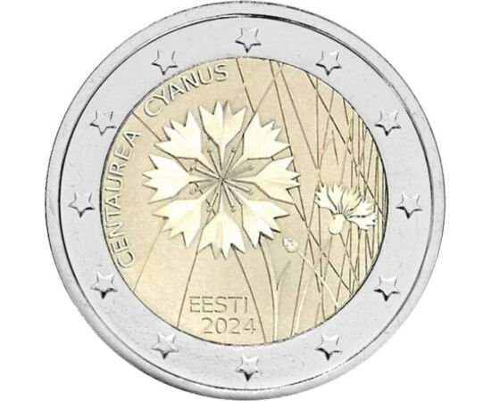 2 euró, Búzavirág, CuNi, 8,5 g, Észtország, 2024