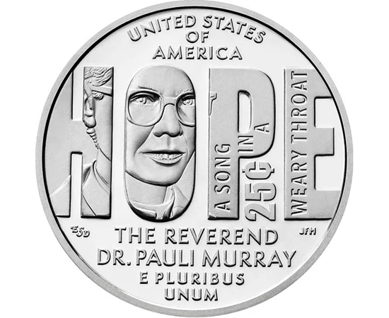 25 cent, Dr. Pauli Murray, , CuNi, 5,67 g, USA, 2024