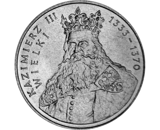 100 zloty, Nagy Kázmér király portréja, , CuNi, 10,80 g, Lengyelország, 1987
