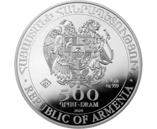 500 dram Címer   Ag 999 311 g Örményország 2024