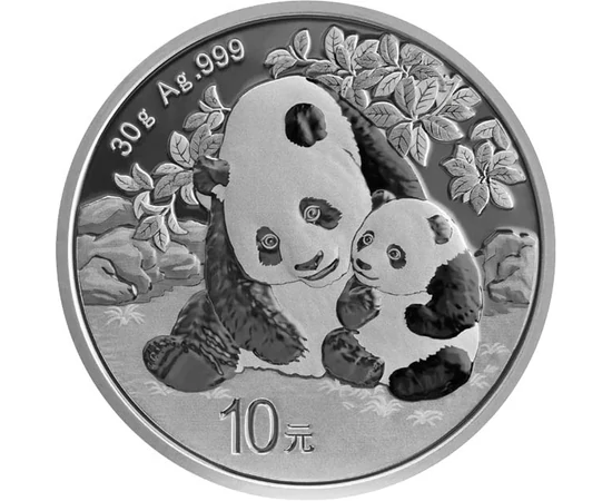 10 jüan, Két panda, , Ag 999, 30 g, Kína, 2024