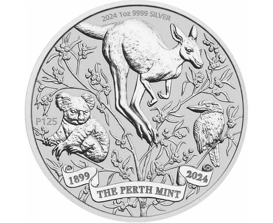 1 dollár, Kenguru, koala, kookaburra, , Ag 9999, 31,1 g, Ausztrália, 2024
