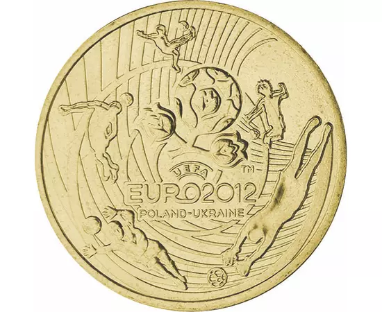 2 zloty, Foci jelenetek, UEFA 2012 logó, Bronz, 8,15 g, Lengyelország, 2012