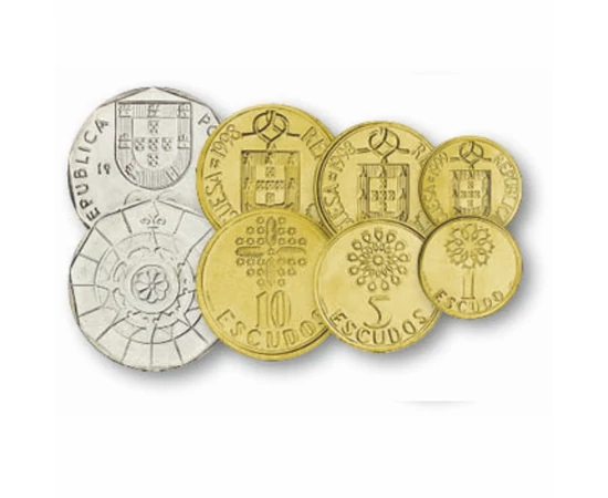 1, 5, 10, 20, 50, 100, 200 escudo, , 0, 0, Portugália, 1986-2001