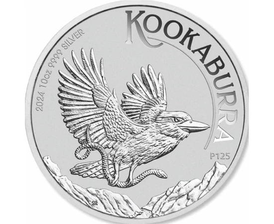 10 dollár, Kookaburra ábrázolás, színsúly, , Ag 9999, 311 g, Ausztrália, 2024