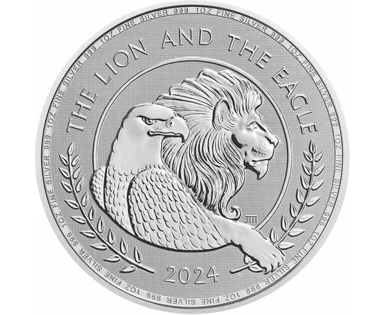 2 font, Amerikai sas, brit oroszlán, , Ag 999, 31,1 g, Nagy-Britannia, 2024