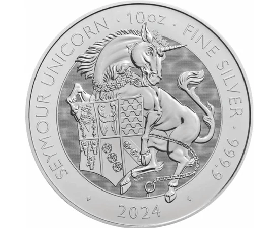 10 font, Unikornis, címer, , Ag 9999, 311 g, Nagy-Britannia, 2024