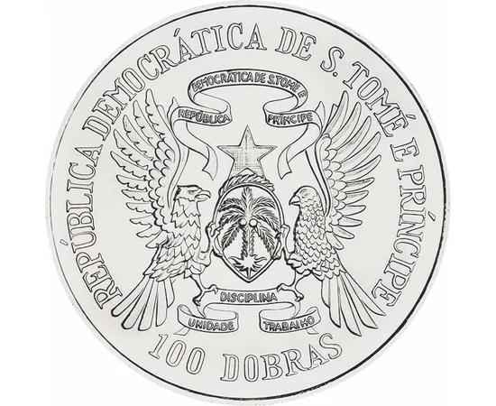 100 dobra Címer  Steel 313 g São Tomé és Príncipe 1985
