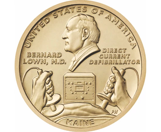 1 dollár, Defibrillátor, Dr. Bernard Lown, CuNi, 8,1 g, USA, 2024