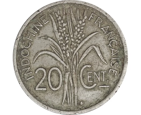 20 centime Rizs  CuNi 6 g Francia Indokína 1941