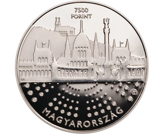 7500 forint, Ikonikus épületek sziluettjei, , Ag 925, 12,5 g, Magyarország, 2024