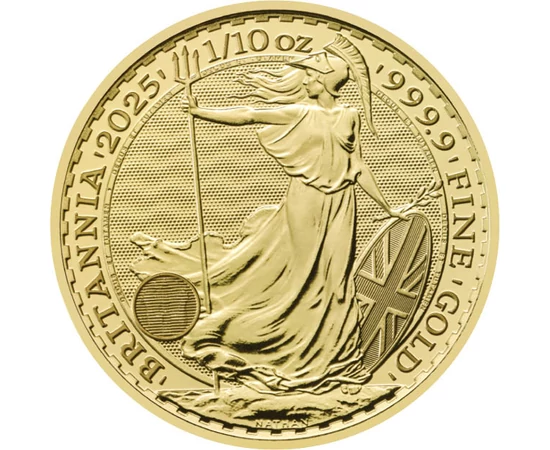 10 font, Britannia, , színsúly, Au 9999, 3,11 g, Nagy-Britannia, 2025